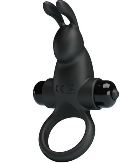 PRETTY LOVE - VIBRATIONSRING + RABBIT-KLITORIS-STIMULATOR 10 VIBRATIONEN SCHWARZ