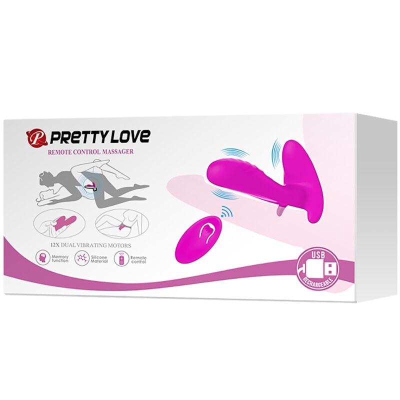 PRETTY LOVE - MASSAGER & VIBRATOR 12 VIBRATIONEN FERNBEDIENUNG LILA – Bild 9