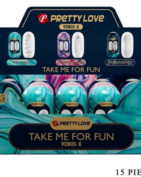 PRETTY LOVE - VENUS X 15 MÄNNLICHE MASTURBATOREN AUS SILIKON, WEISS