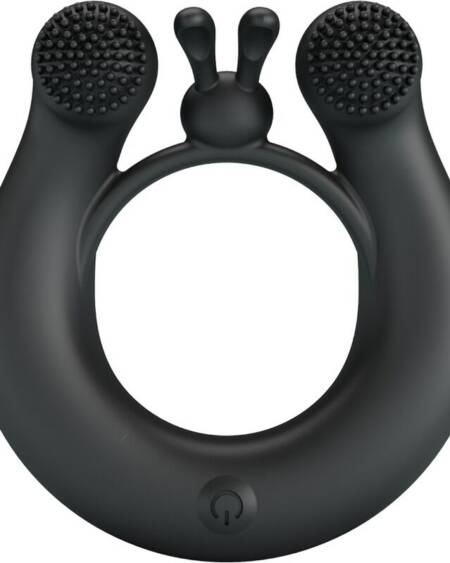 PRETTY LOVE - DAHLIA VIBRATIONSRING + KLITORISSTIMULATOR 12 VIBRATIONEN SCHWARZ