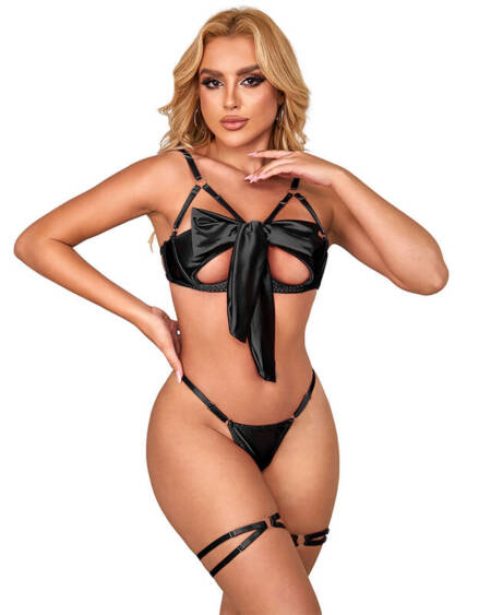 SUBBLIME - 955199 BH-SET MIT VERSTELLBARER SCHWARZER SCHLEIFE S/M