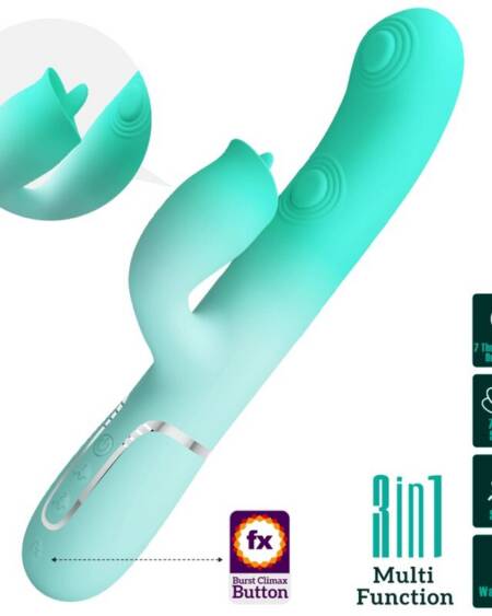 PRETTY LOVE - GIGI MULTIFUNKTIONS-RABBIT-VIBRATOR AQUAGRÜN