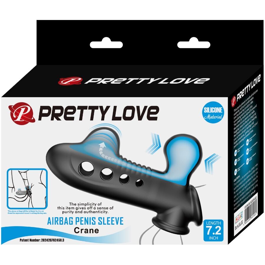 PRETTY LOVE - CRANE PENISHÜLLE MIT AIRBAG SCHWARZ – Bild 13