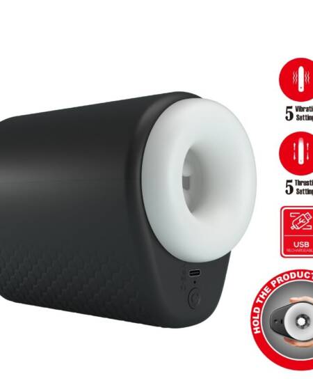 PRETTY LOVE - DJ GIRL MÄNNLICHER MASTURBATOR MIT VIBRATION 5 EINSTELLUNGEN NEGRO