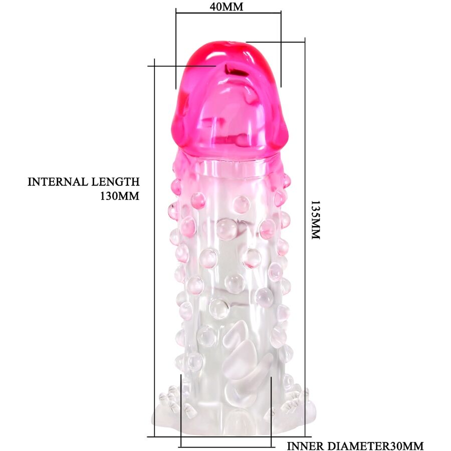 PRETTY LOVE - WILFORD REALISTISCHE VERGRÖSSERUNGSHÜLSE MIT GEPRÄGTEM PENIS ROSA – Bild 5