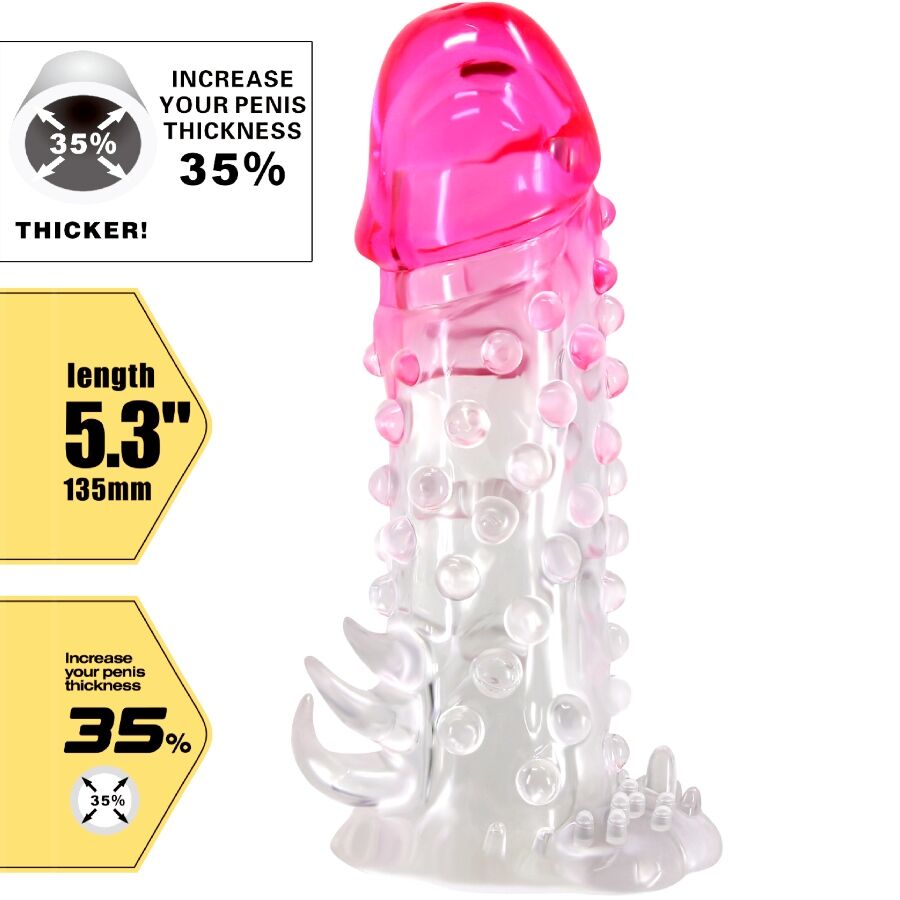 PRETTY LOVE - WILFORD REALISTISCHE VERGRÖSSERUNGSHÜLSE MIT GEPRÄGTEM PENIS ROSA – Bild 4