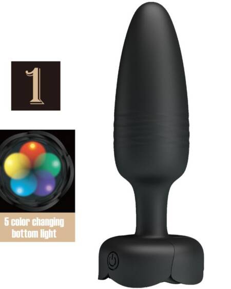 PRETTY LOVE - TARION ANAL PLUG MIT LED LICHT SCHWARZ 12,5 CM