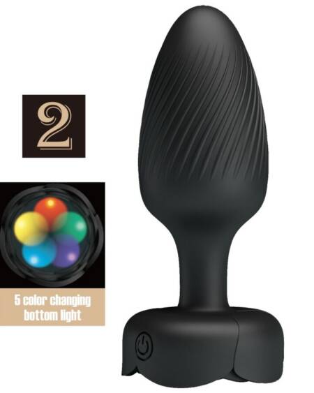 PRETTY LOVE - VARIAN ANAL PLUG MIT LED-LICHT SCHWARZ 10,8 CM