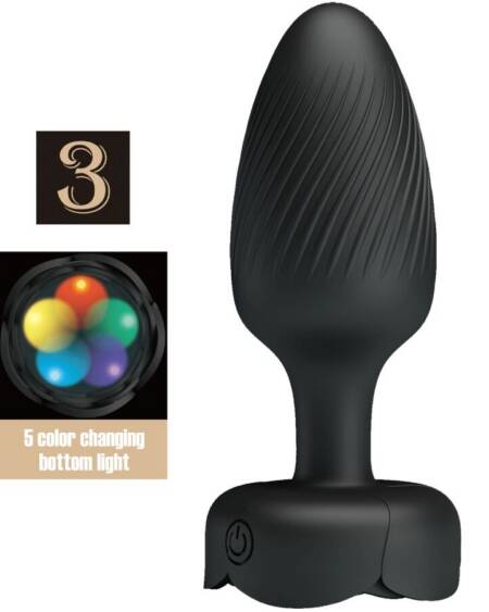 PRETTY LOVE - OSBORN ANAL PLUG MIT LED LICHT SCHWARZ 9,8 CM
