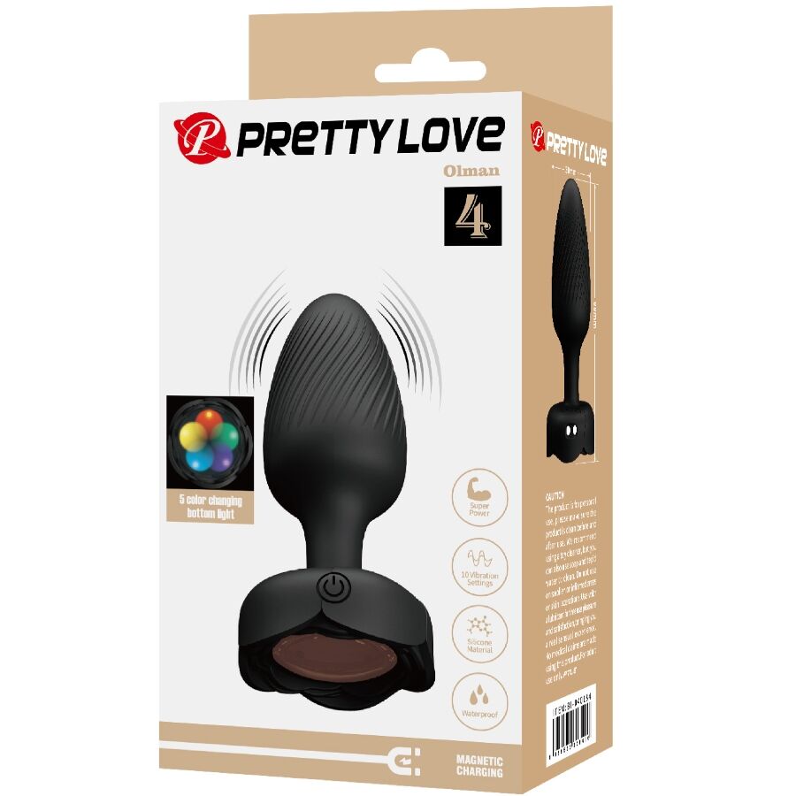 PRETTY LOVE - OLMAN ANAL PLUG MIT LED LICHT SCHWARZ 8,8 CM – Bild 9
