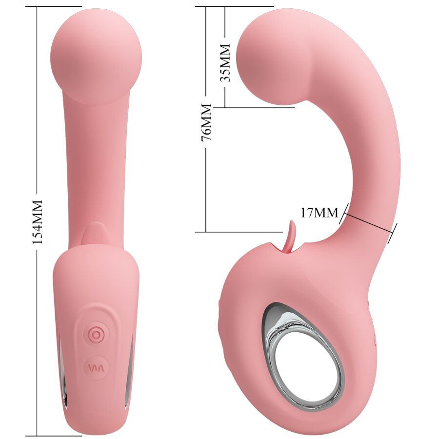 PRETTY LOVE - ERYNNYES G-SPOT VIBRATOR + KLITORIS-STIMULATOR 10 VIBRATIONEN ROSA – Bild 7