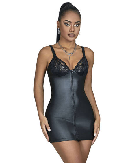 SUBBLIME - 957568 LEDERKLEID MIT REISSVERSCHLUSS SCHWARZ S/M