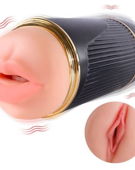 SHEQU - KAY DOPPELMASTURBATOR MIT DOPPELTER MUND- UND VAGINAVIBRATION