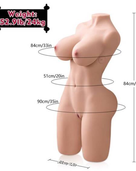 XISE - ERICA STOSSENDER REALISTISCHER TORSO MIT WEIBLICHER VIBRATION 84 CM