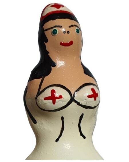 CONDOMERIE - HANDBEMALTE NEUHEITSKONDOME KRANKENSCHWESTER SCHWARZ