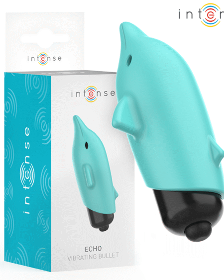 INTENSE - ECHO VIBRIERENDES BULLET DELPHIN BLAU 8 X 4,7 CM