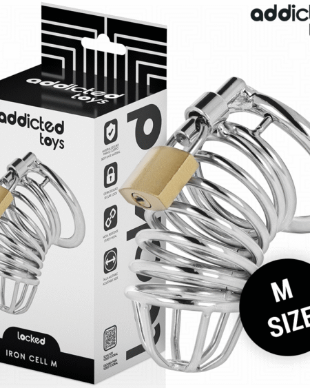 ADDICTED TOYS LOCKED - IRON CELL METALL-PENISKÄFIG GRÖSSE M