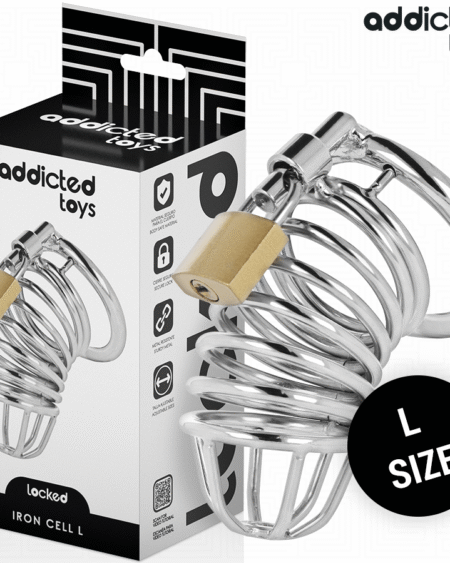 ADDICTED TOYS LOCKED - IRON CELL METALL-PENISKÄFIG 5 CM GRÖSSE L