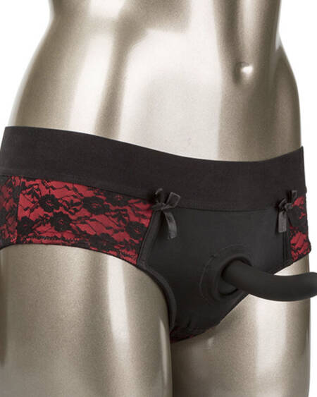 CALEXOTICS - SCANDAL CROTCHLESS PANTIES SET MIT DILDO GRÖSSE S/M