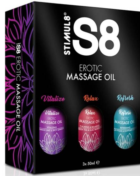 STIMUL8 - S8 MASSAGEÖL BOX 3 X 50 ML