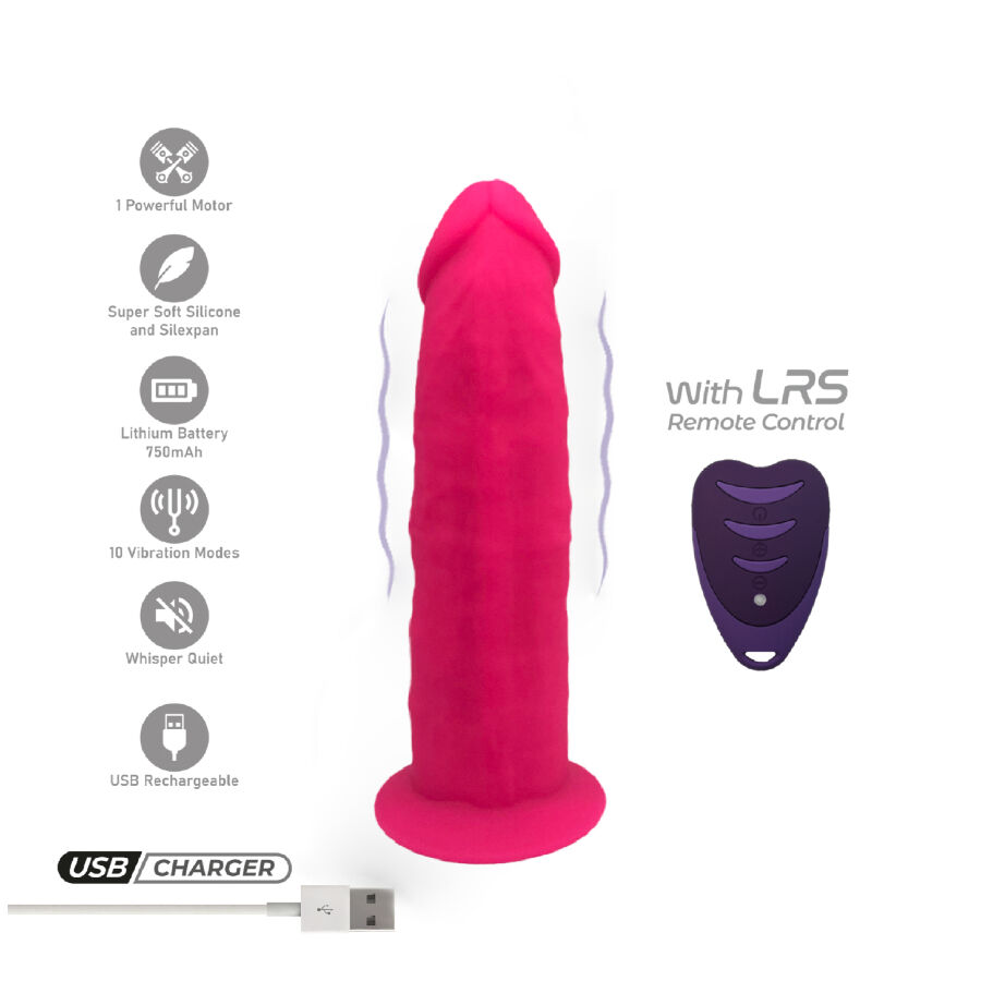 SILEXD - REALISTISCHER PENIS MODELL 2 ROSA + FERNBEDIENUNG LRS 17 CM – Bild 2
