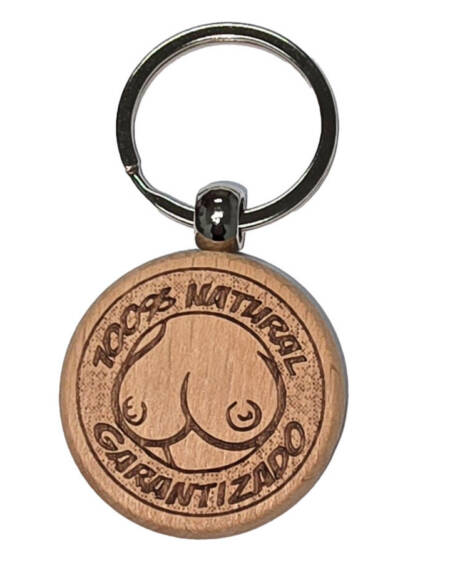 DIABLO PICANTE - BRUSTFÖRMIGER SCHLÜSSELANHÄNGER AUS HOLZ