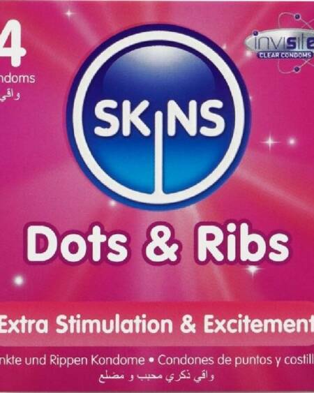 SKINS - DOTS & RIBS PREMIUM-KONDOME 4ER-PACK