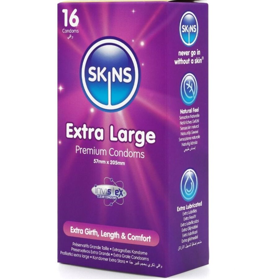 SKINS - EXTRA GROSSE PREMIUM-KONDOME PACKUNG 16 – Bild 2