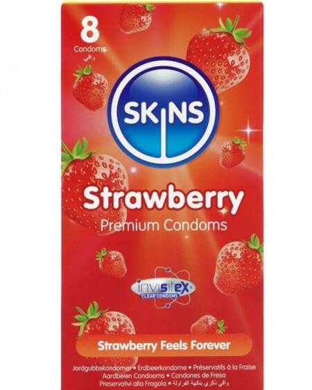 SKINS - ERDBEERE PREMIUM-KONDOME PACKUNG 8