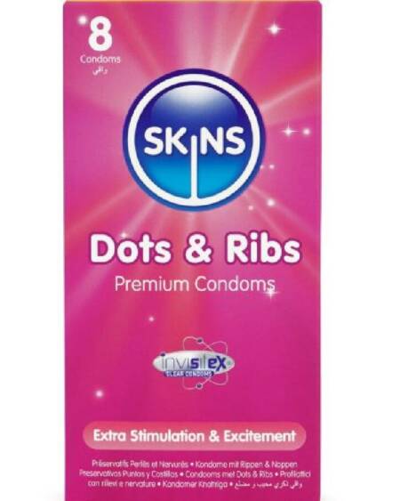SKINS - DOTS & RIBS PREMIUM-KONDOME PACKUNG 8
