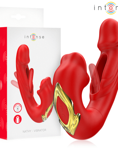 INTENSE - NATHY DOPPELVIBRATOR MIT MULTIFUNKTIONS-STIMULIERENDER MUND ROT