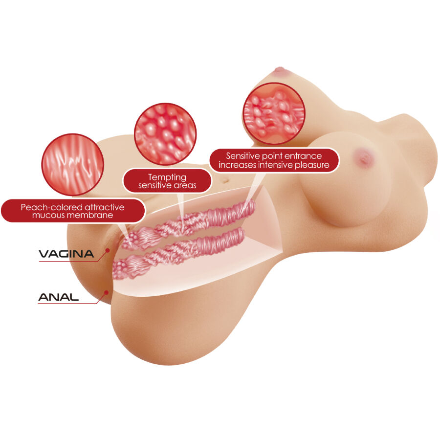 CRAZY BULL - HETTY REALISTISCHER WEIBLICHER TORSO VAGINA UND ANAL 1,9 KG – Bild 7