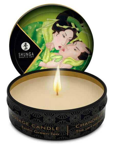 SHUNGA - MINI CARESS BY CANDELIGHT MASSAGEKERZE T GRÜN 30 ML