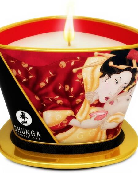 SHUNGA - MINI CARESS BY CANDELIGHT ERDBEERE UND CAVA MASSAGEKERZE 170 ML