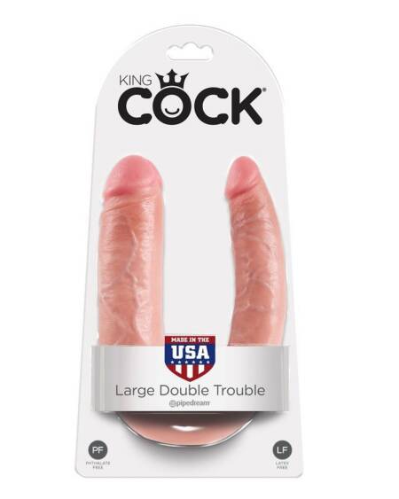 KING COCK - DOPPELPENETRATIONSDILDO 17.8 CM NATÜRLICH
