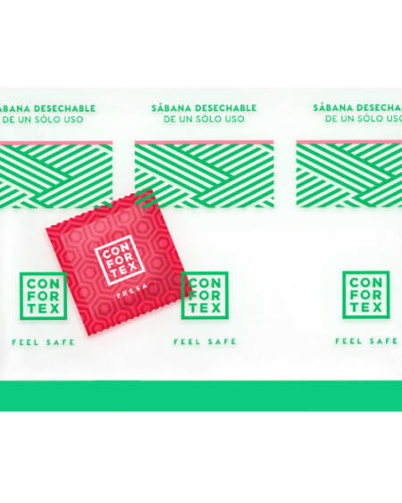 CONFORTEX - EINWEGHYGIENISCHE BLÄTTER, EINZELBEUTEL + ERDBEERKONDOM