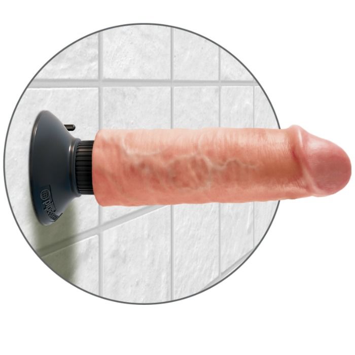 KING COCK - VIBRATORDILDO 15.24 CM NATÜRLICH – Bild 5