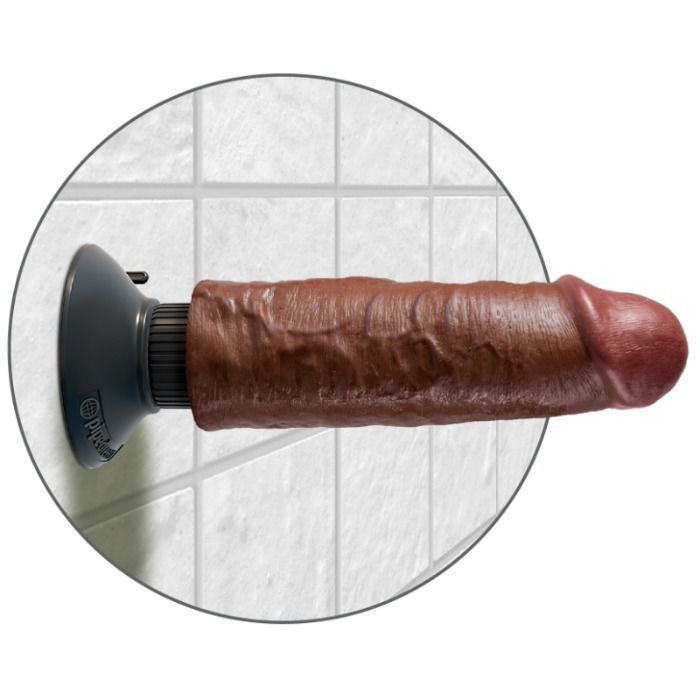 KING COCK - VIBRIERENDER SCHWANZ BRAUN 15,24 CM – Bild 5