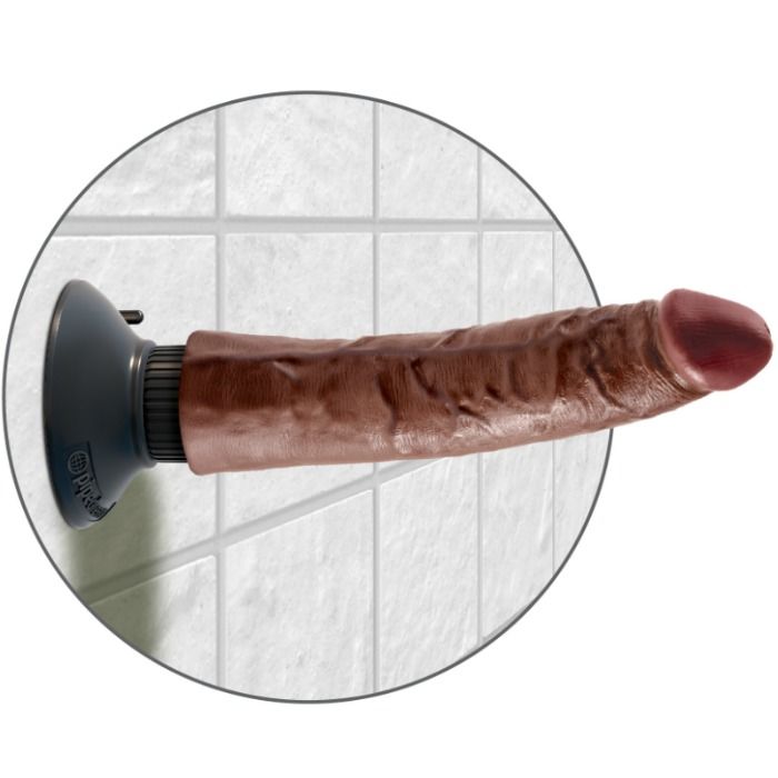 KING COCK - VIBRIERENDER SCHWANZ BRAUN 17,78 CM – Bild 5