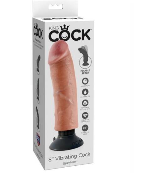 KING COCK - VIBRATORDILDO 20.32 CM NATÜRLICH