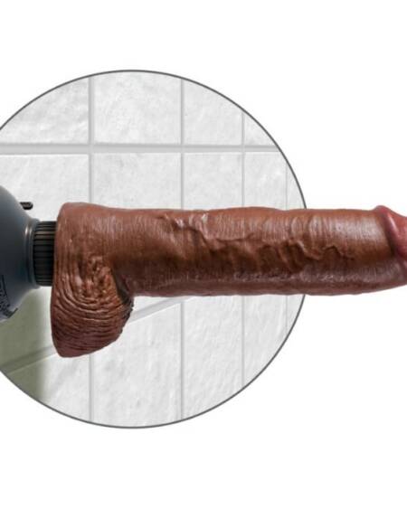 KING COCK - VIBRATORDILDO MIT HODEN 25.5 CM BRAUNE FARBE