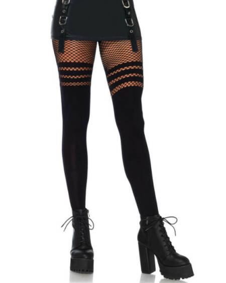 LEG AVENUE - PANTYHOUSE MIT FISNHET-STREIFEN