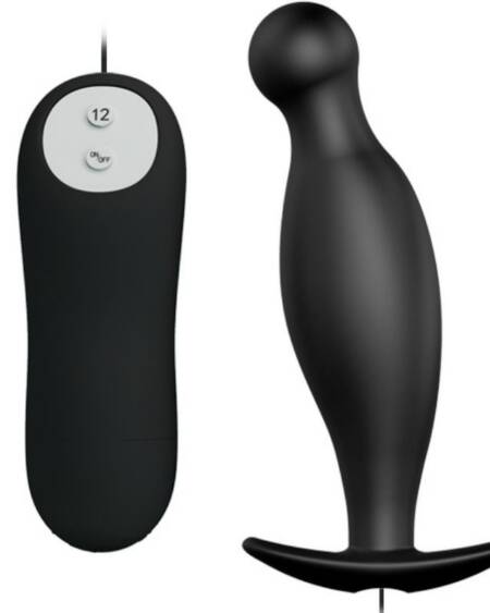 PRETTY LOVE - SILIKON ANALPLUG 12 VIBRATIONSMODI SCHWARZ