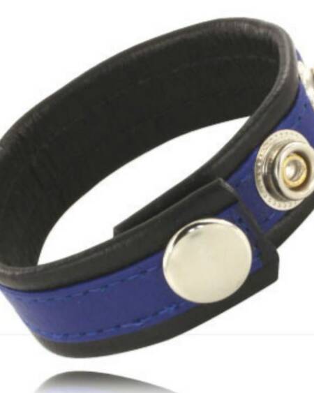 LEATHER BODY - VERSTELLBARER LEDERGURT FÜR PENIS BLAU-SCHWARZ