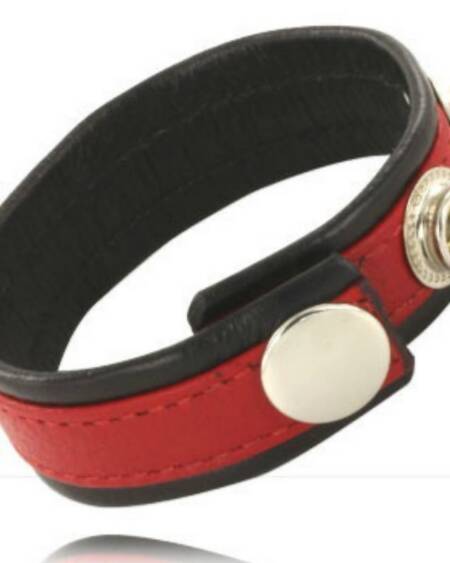 LEATHER BODY - VERSTELLBARER LEDERGURT FÜR PENIS ROT-SCHWARZ