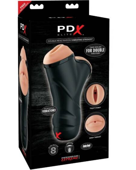 PDX ELITE - VIBRIERENDER STROKER MIT DOPPELPENETRATION