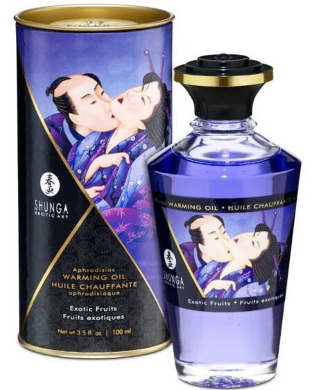 SHUNGA - MASSAGEÖL MIT WÄRMEEFFEKT, GESCHMACK EXOTISCHER FRÜCHTE, 100 ML