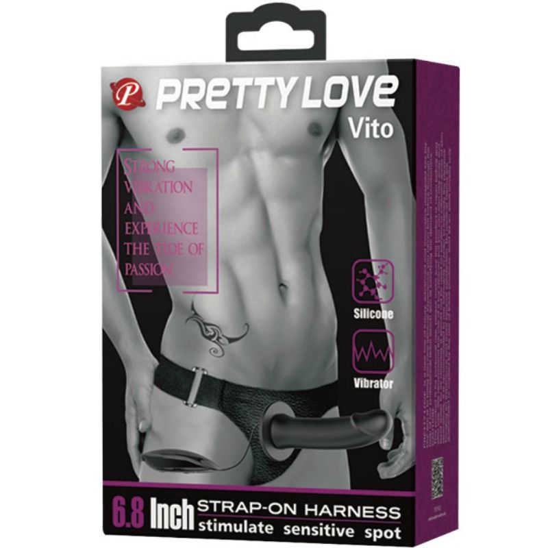 PRETTY LOVE - VITO STRAP-ON MIT HOHLDILDO UND VIBRATION 17.3 CM – Bild 7