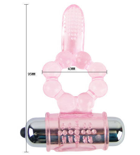 BAILE - SILIKONRING 10 ZUNGENRHYTHMEN MIT ROSA VIBRATION