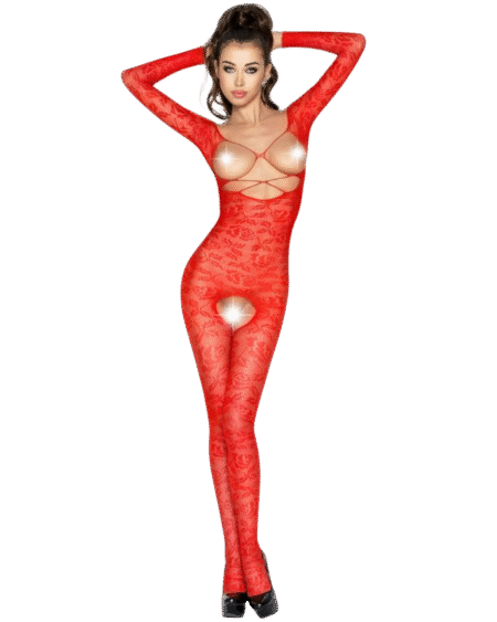 PASSION - WOMAN BS031 ROTER BODYSTOCKING, EINE GRÖSSE